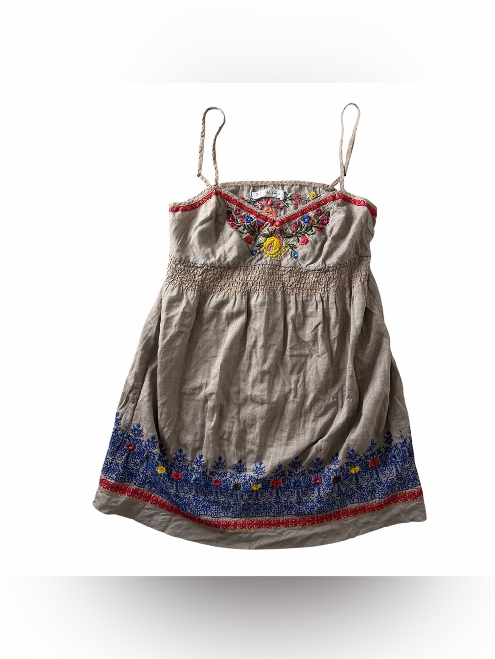 3 J Workshop Johnny Was Embroidered Mini Dress  - Size Small